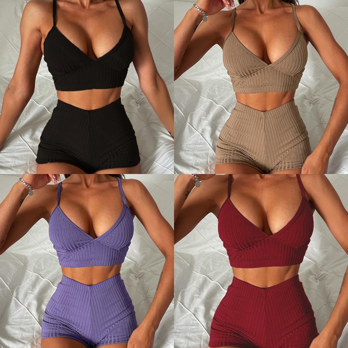 Sexy solid color bikini swimsuit for women 性感比基尼泳衣女