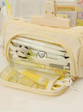 Large Capacity Pencil Case Kawaii Canvas Pencilcase School