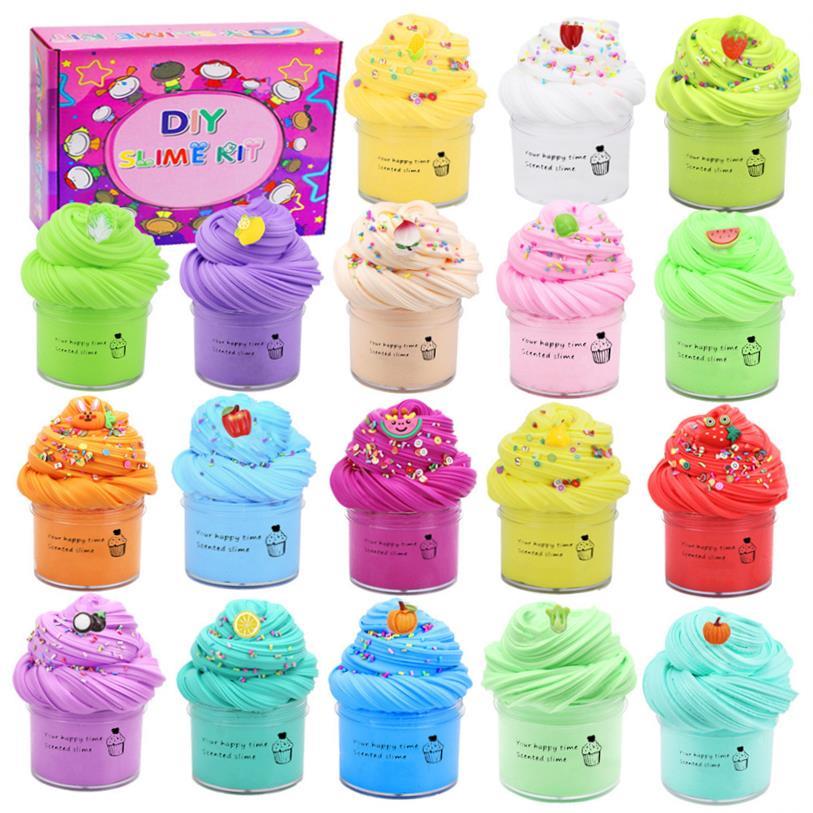 2Pack 70-180ml Cloud Slime Kit Peach Slime Charm Scented DIY