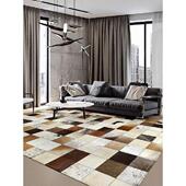 Light Carpet Luxury Modern Genuine Cowhide Living Room