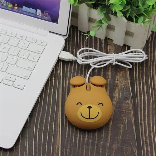 Cute mouse 小熊滑鼠 可爱小熊 动物滑鼠 学生有线卡通滑鼠