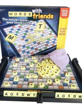 Scrabble Board Puzzles Game Jigsaw-Words Spelling-Table Kids