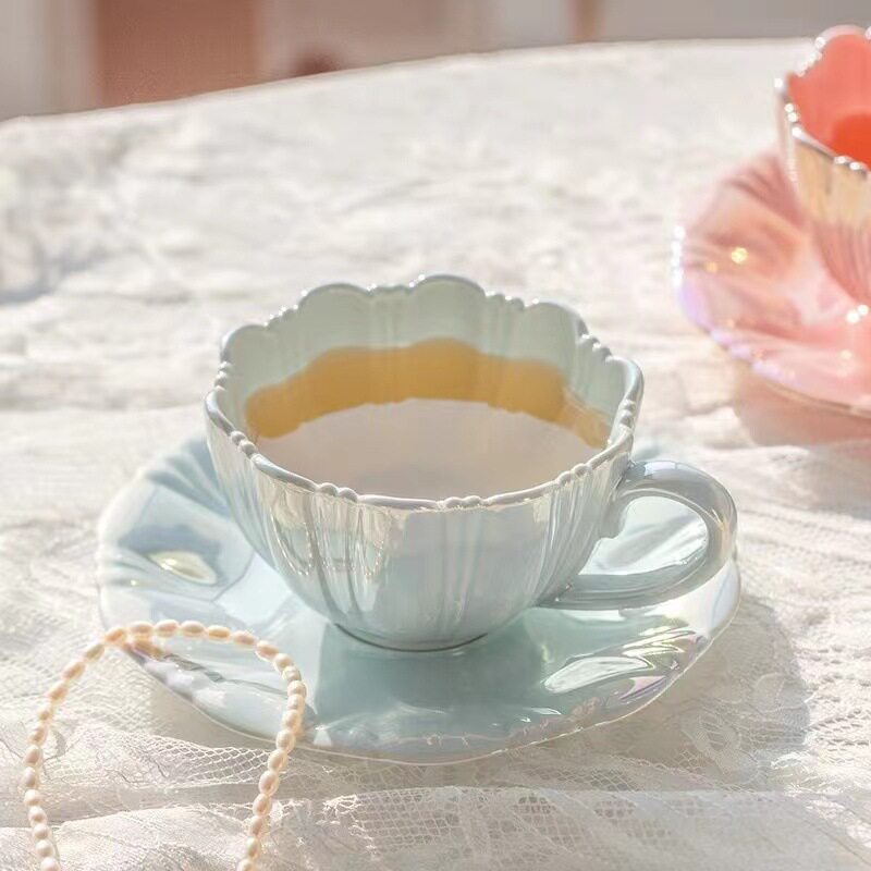 花瓣高颜值咖啡杯碟套装