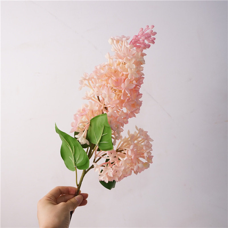手感紫丁香拉力花仿真花客厅卧室装饰摆设花材油画风紫白色假花