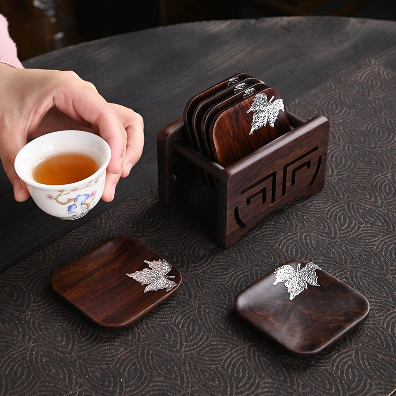 黑檀实木茶垫杯质隔热托