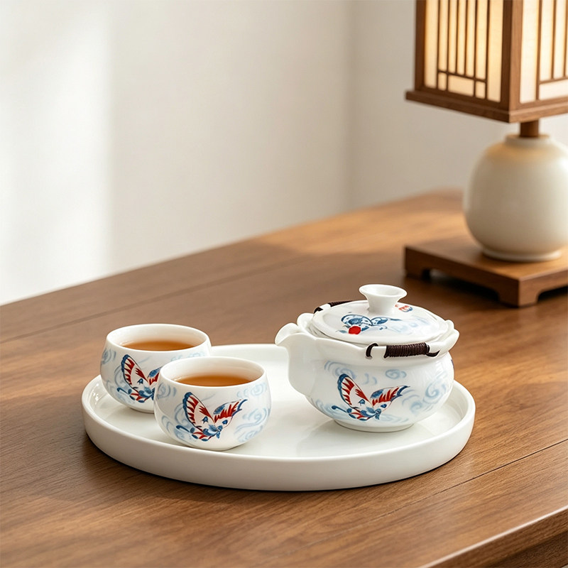 绑绳防烫手抓壶陶瓷茶壶茶杯高档功夫茶具小套装家用办公一人饮