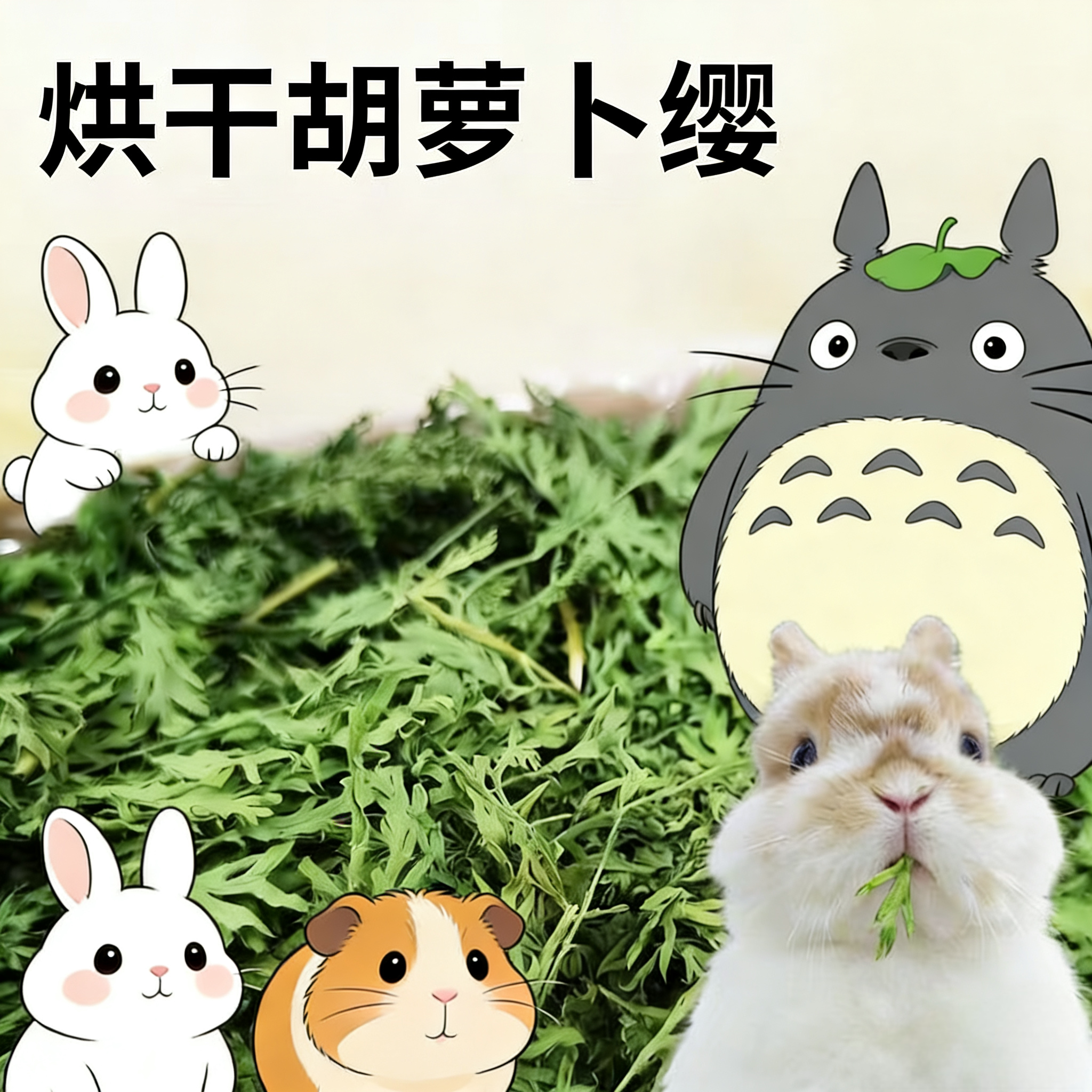 烘干胡萝卜缨兔子食用草荷兰猪龙猫豚鼠干草幼兔牧草维生素特优质