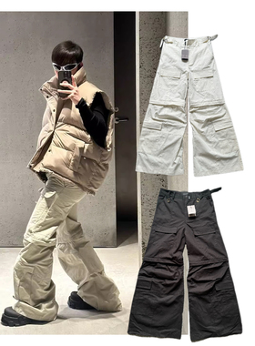 巴黎限定23FW定织定染两穿B家原标喇叭工装裤Ts同款走秀男女潮款