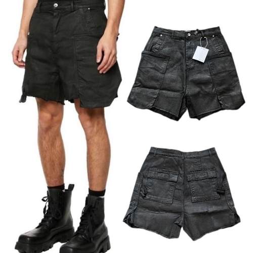 RO风格原标24SS走秀cargo shorts 腊面毛边宽松大口袋五分短裤潮