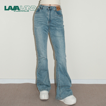 【小个子长腿神器】LAVALAND微喇叭高腰牛仔长裤春夏高弹力修身