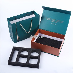 外贸义齿包装纸盒INS玫瑰金LOGO带海绵内衬齿科种植礼盒礼袋定制