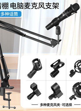 nb35悬臂支架麦克风支架k歌话筒夹主播直播设备桌面折叠伸缩移动