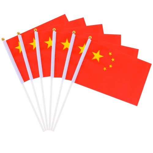 国庆节中国五星红旗手摇旗帜国旗装饰帜子手持手学校活动助威道具
