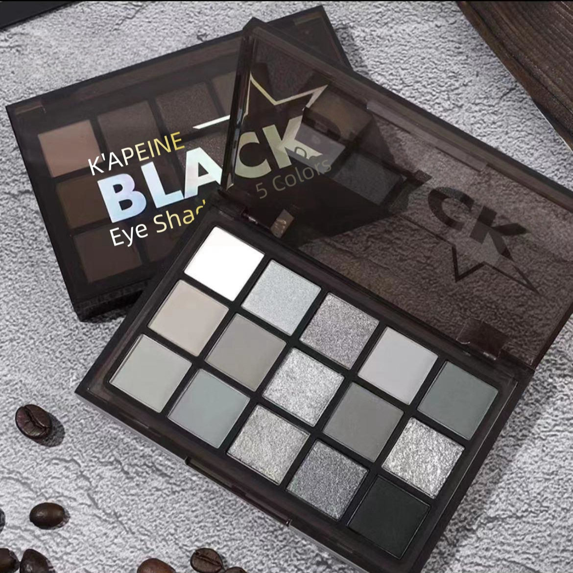 K'APEINE十五色暗夜精灵眼影盘烟熏暗黑冷系眼部彩妆水泥盘欧美风,彩妆/香水/美妆工具,眼影,淘宝优惠券,粉丝福利购,淘宝优惠卷