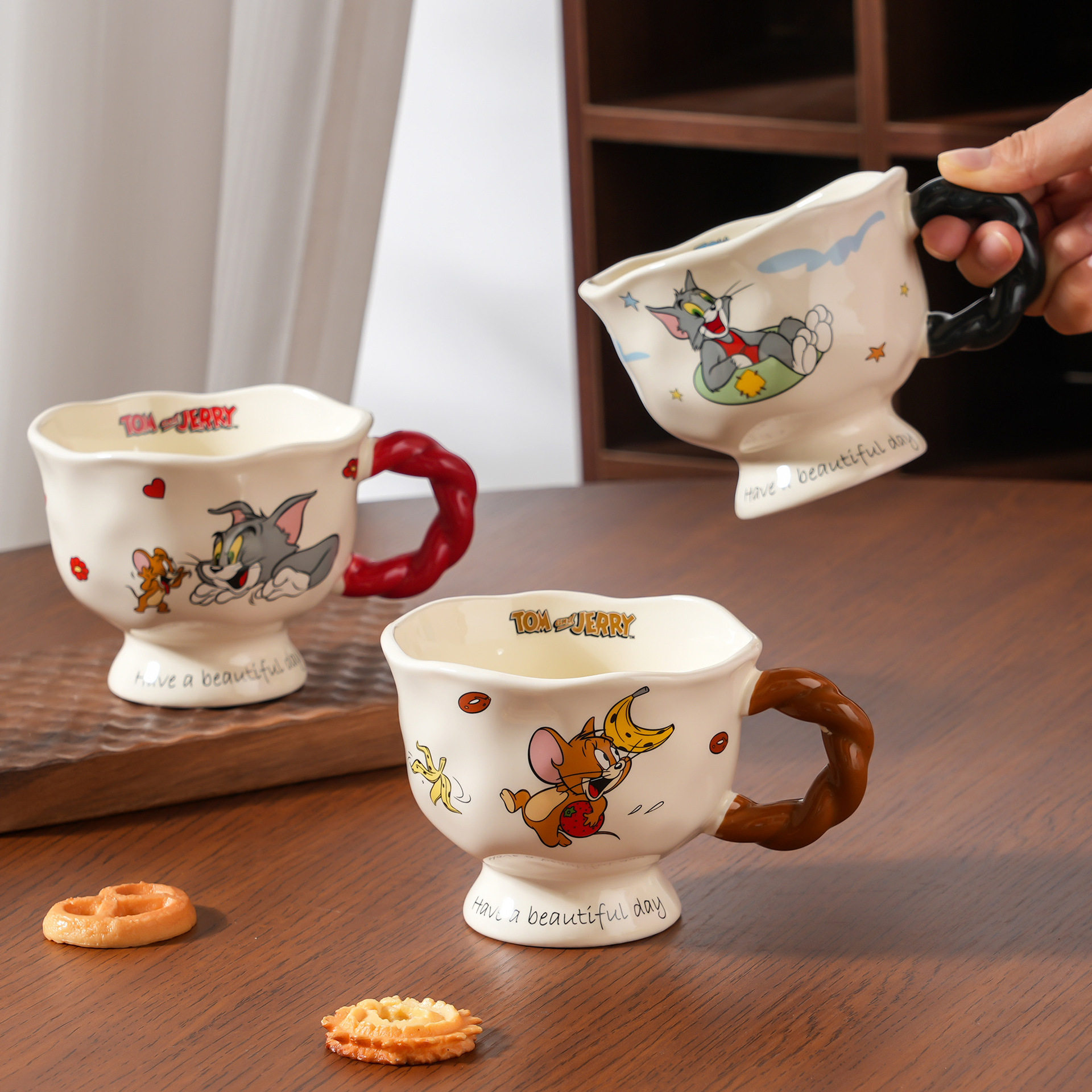 正版猫和老鼠马克杯可爱陶瓷杯子高颜值情侣喝水杯儿童早餐牛奶杯,餐饮具,马克杯,淘宝优惠券,粉丝福利购,淘宝优惠卷