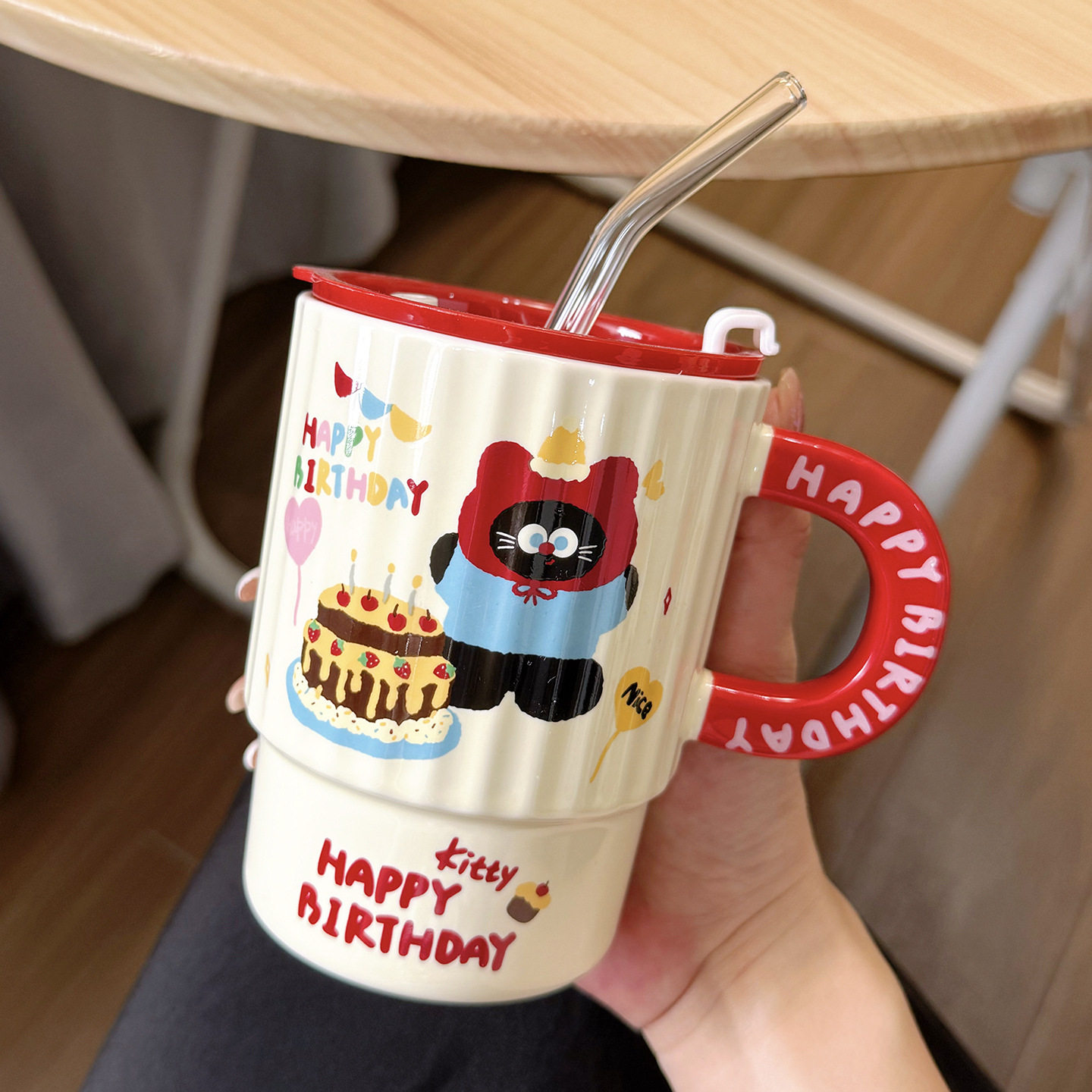 吸管杯子马克杯带盖高颜值水杯女可爱家用办公室咖啡早餐杯陶瓷杯,餐饮具,马克杯,淘宝优惠券,粉丝福利购,淘宝优惠卷