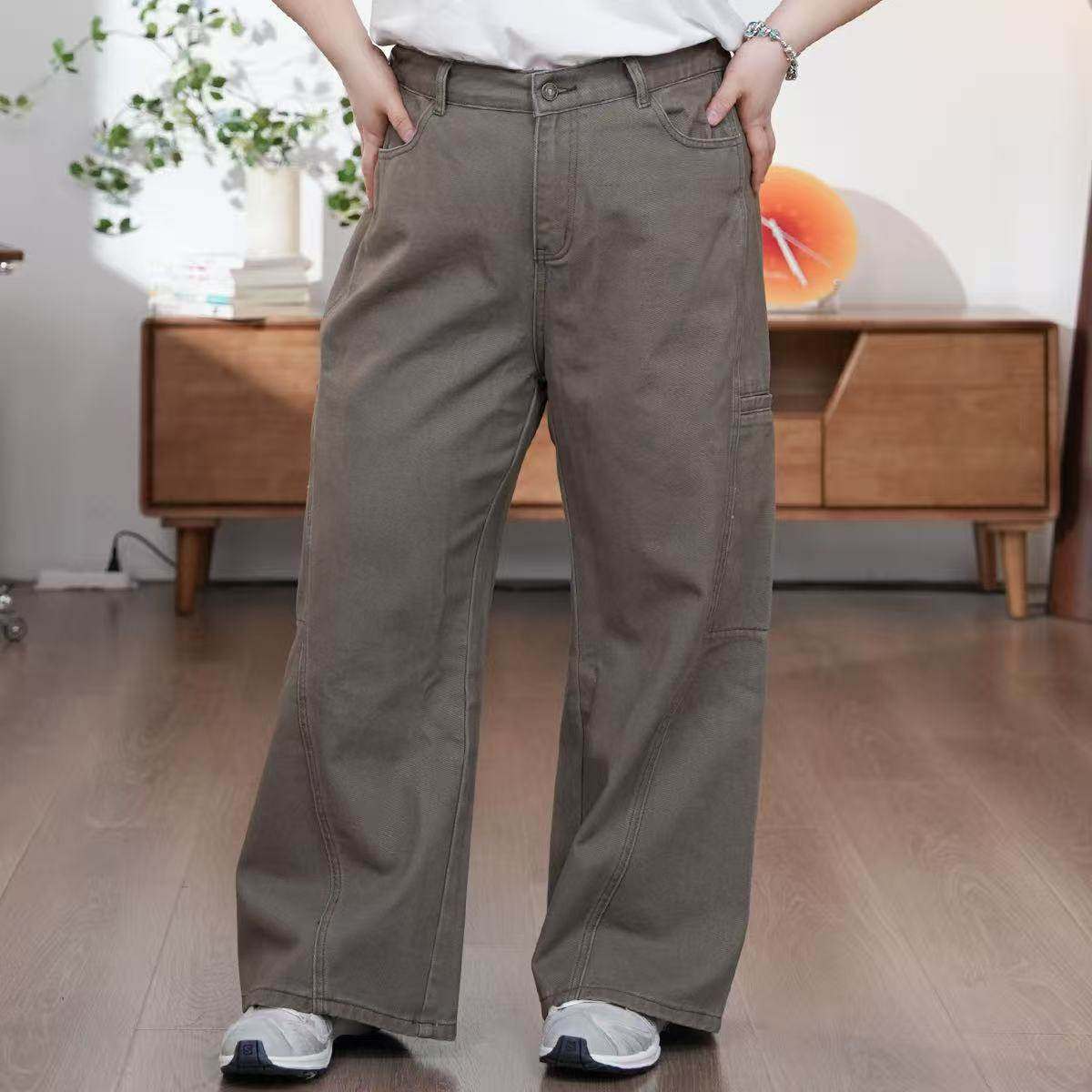 福饮沸别【工装漫游】冬季大码胖MM加厚美式复古工装阔腿裤25128,女装/女士精品,休闲裤,淘宝优惠券,粉丝福利购,淘宝优惠卷