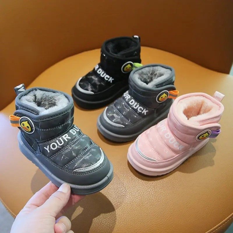 儿童雪地靴冬季新款男童防水加厚宝宝棉鞋软底女童加绒保暖童棉靴