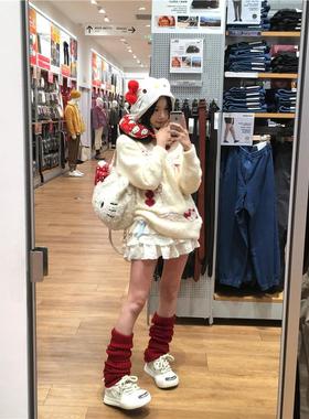 HellKitty凯蒂猫可爱毛绒包包秋冬大容量手提单肩包女卡通抱枕包