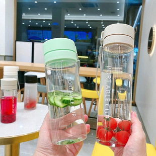 家用摔高颜值塑料杯 可爱茶杯喝水杯吸管杯 学生水杯女随手杯 韩版