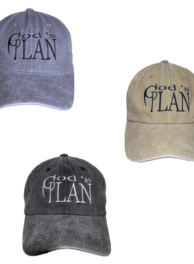 Gods plan上帝计划 23FW原创小众设计水洗做旧牛仔男女日常鸭舌帽