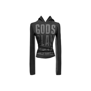 修身 Gods 原创暗黑印花高级薄款 上帝计划 连帽卫衣辣妹女 plan