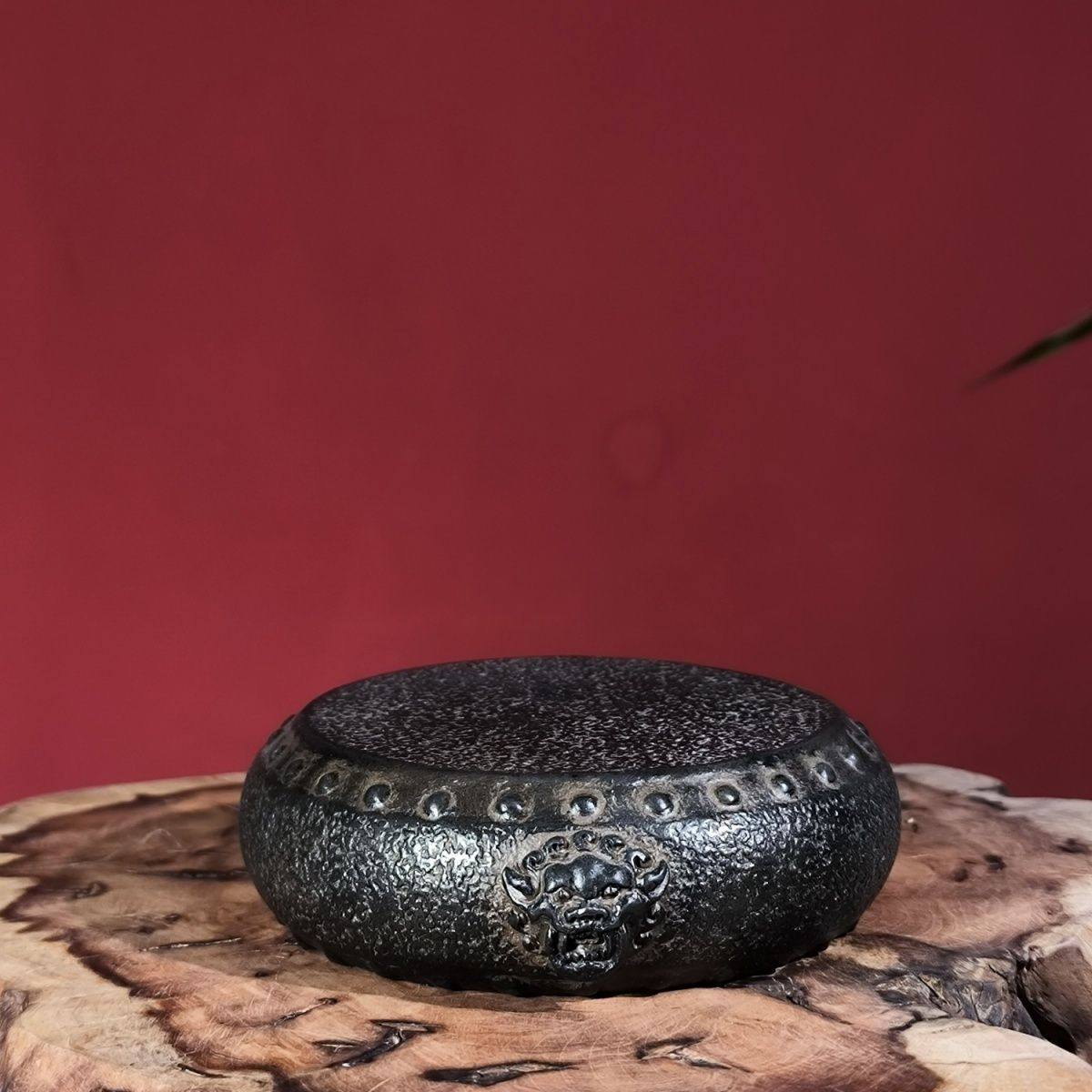 新中式仿古做旧石鼓茶宠摆件创意小底座盖置杯垫客厅茶桌装饰造景,家居饰品,桌面摆件,淘宝优惠券,粉丝福利购,淘宝优惠卷