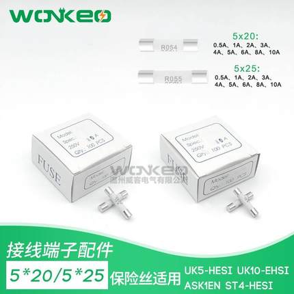 保险丝 5*25mm 5*20陶瓷R054芯R055熔断器 0.5A1A2A3A4A5A6A8A10A