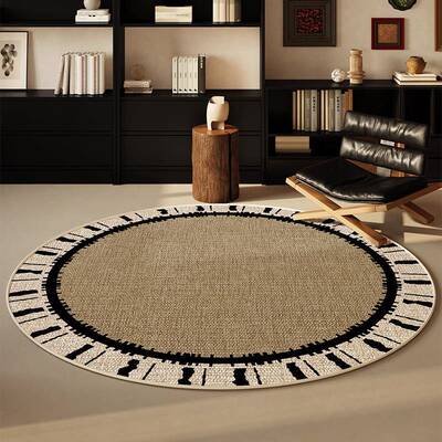 绒圆形地法毯式中古书房转椅摇椅圈垫NLS25700子厅免打理客房间卧