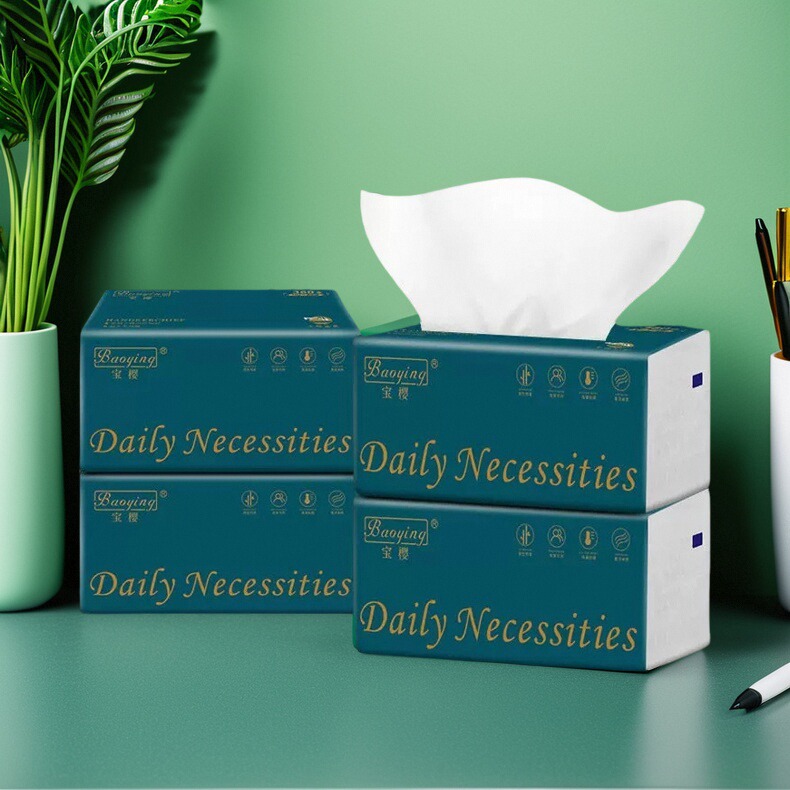 宝樱抽纸10大包加厚多功能抽纸擦手纸原生木浆四层家用实惠装整箱