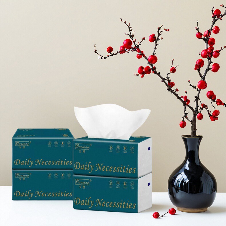 宝樱抽纸10大包多功能抽纸擦手纸原生木浆加厚四层家用实惠装整箱