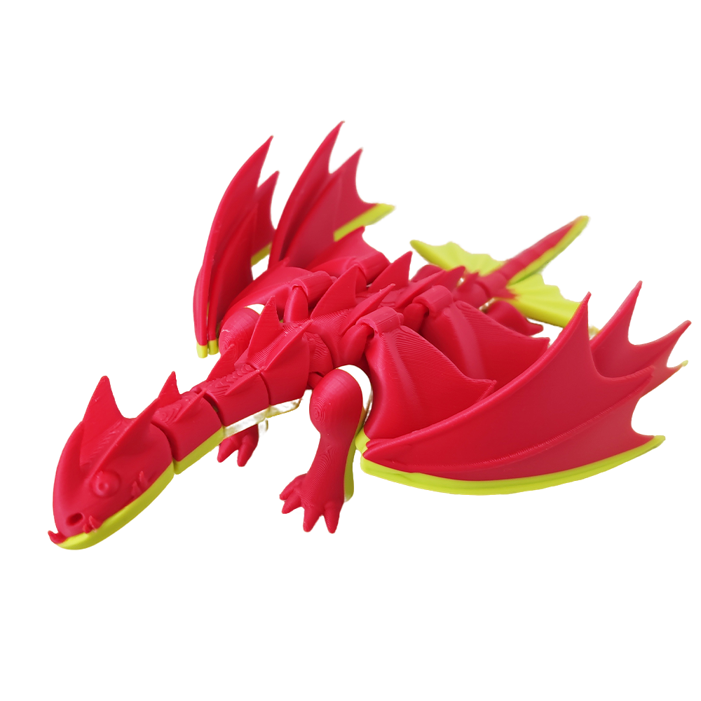 3D打印焦尾龙模型玩具驯龙高手双翅火龙火焰龙西方龙手办摆件玩偶