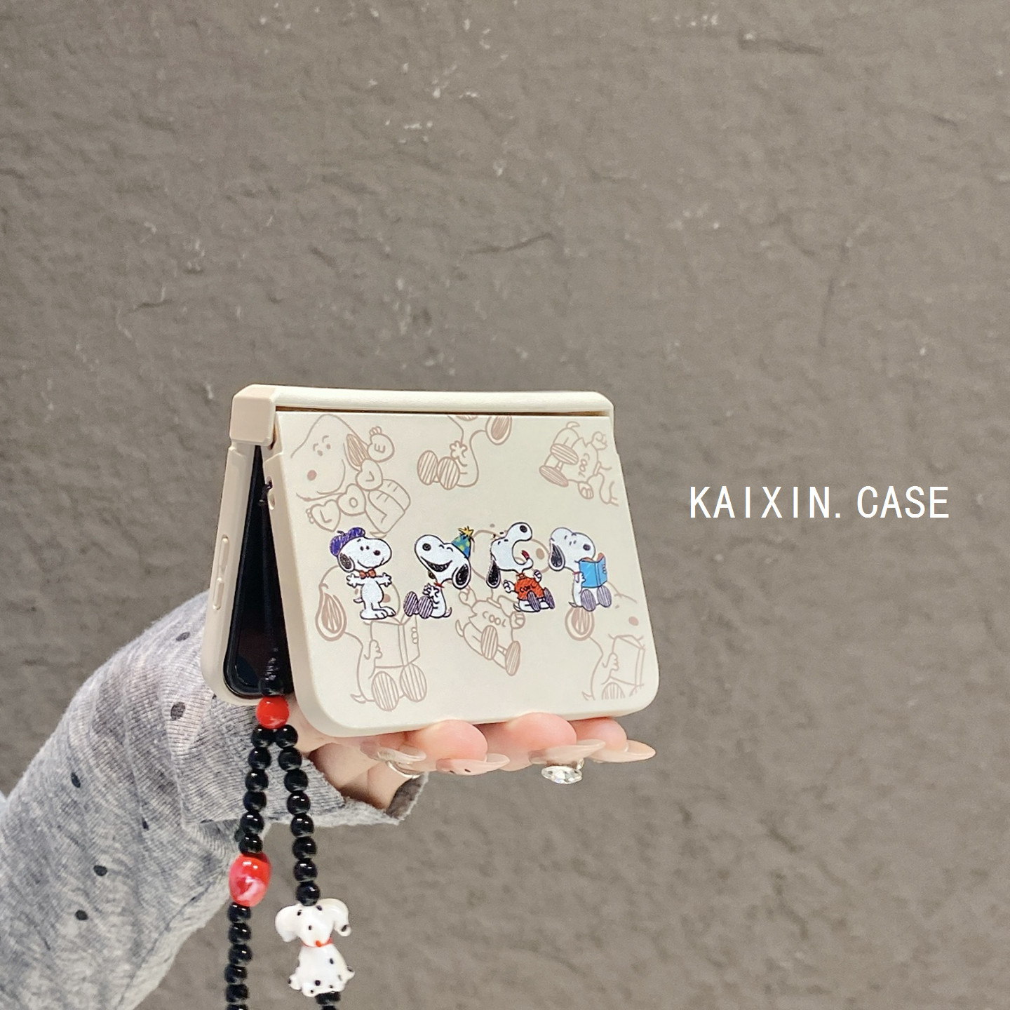 ins可爱史努比适用华为puraX折叠屏手机壳小米mixflip2壳膜一体三星zflip7/6肤感铰链全包pocket2手提挂绳女