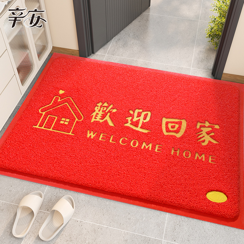 入户门地垫2025新款进门垫子大门口门垫红色丝圈脚垫出入平安地毯