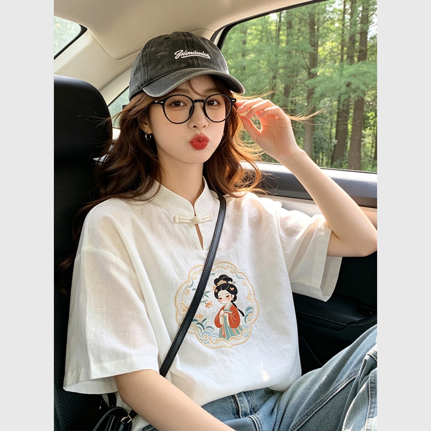 新中式国风女装白色小糖人棉麻衬衫绝美漂亮盘扣上衣改良唐装汉服