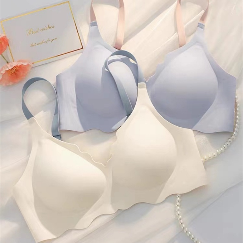 水晶果冻无痕吊带内衣女聚拢小胸夏季薄款无钢圈运动防下垂文胸罩