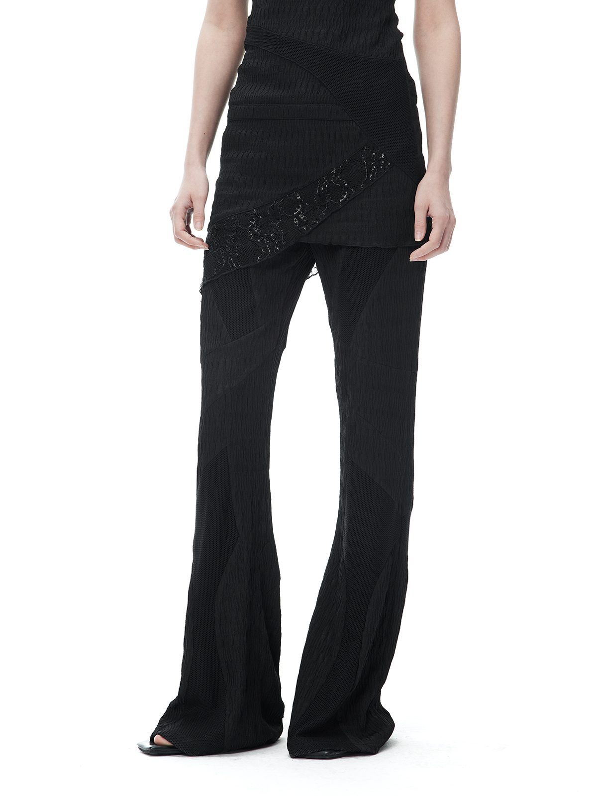 costustoot黑色解构微喇叭长裤