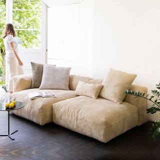 北欧布艺沙发客厅小户型现代简约极简豆腐模块组合科技布沙发直排