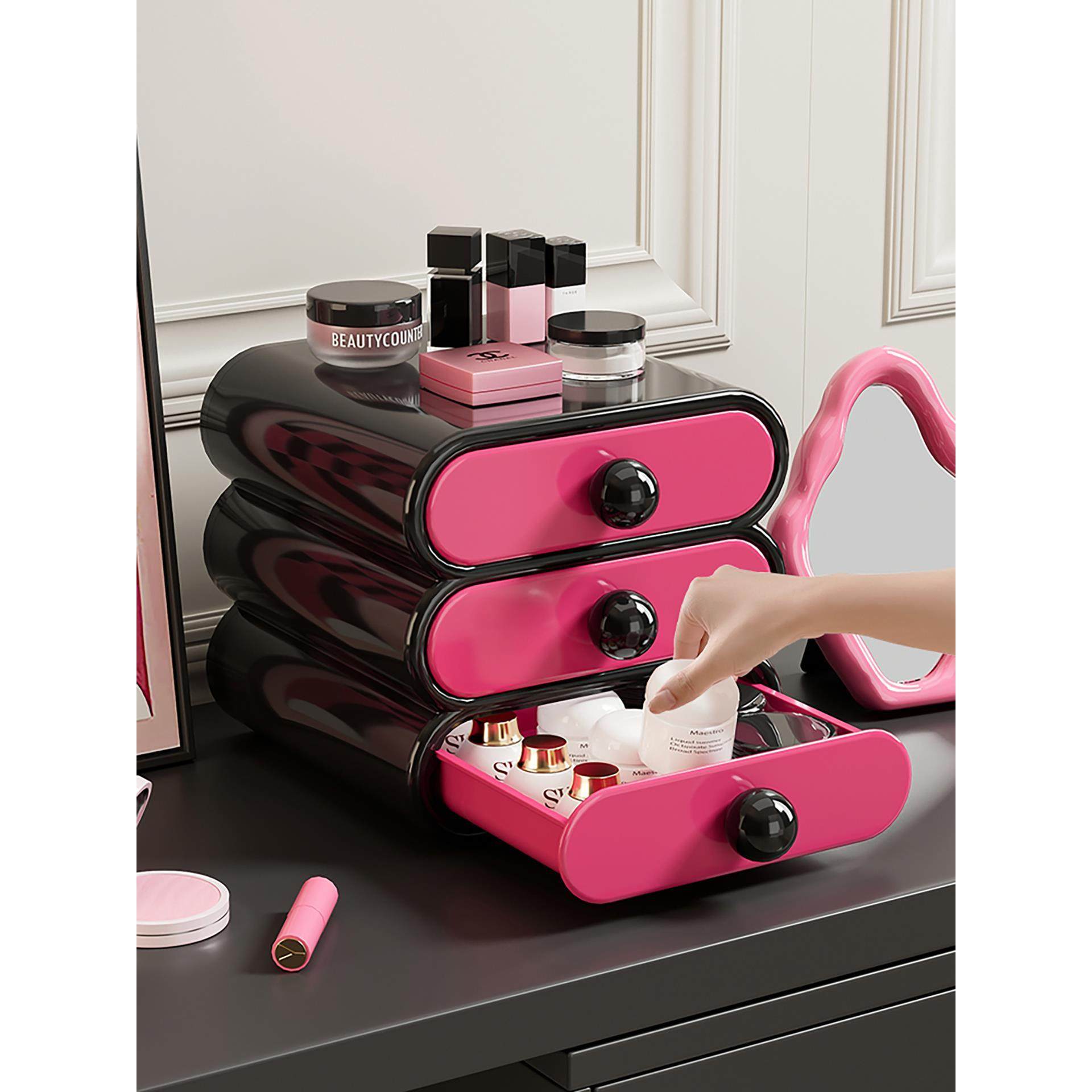 桌面化妆品收纳盒抽屉式高级感卧室梳妆台口红香水置物架整理盒子,收纳整理,化妆刷收纳盒/桶,淘宝优惠券,粉丝福利购,淘宝优惠卷
