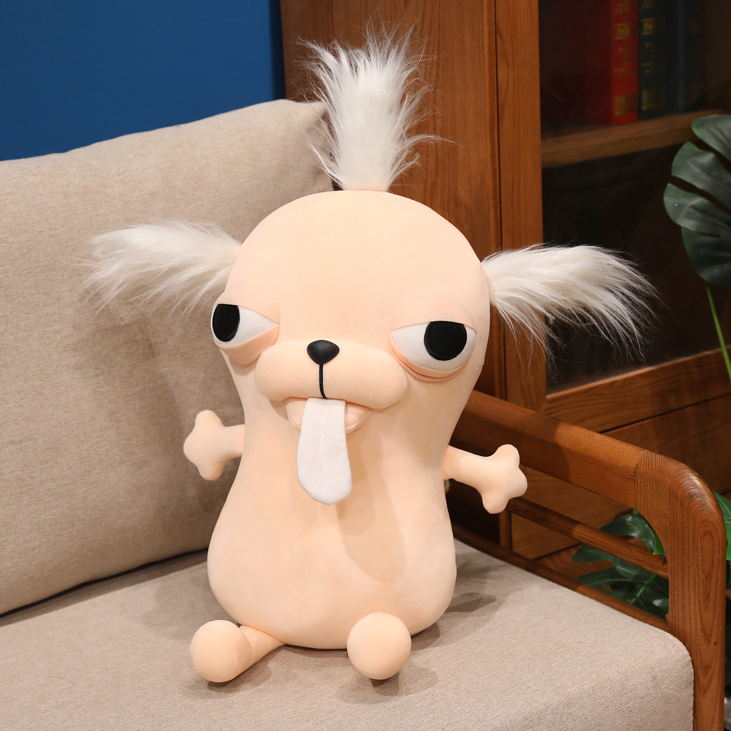 Chihuahua冠毛犬玩偶吉娃娃公仔小狗毛绒玩具搞怪娃娃女生日礼物