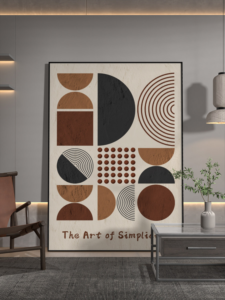 背景墙装饰画侘寂风客厅落地几何抽象沙发墙壁画大幅艺术现代简约,家居饰品,现代装饰画,淘宝优惠券,粉丝福利购,淘宝优惠卷