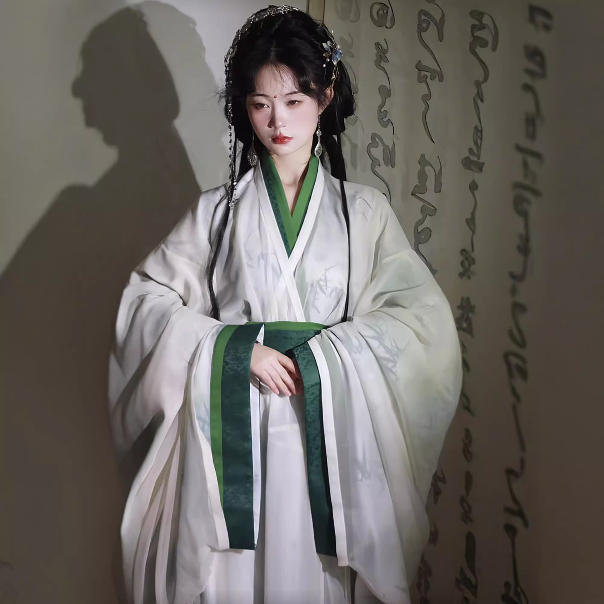 原创汉服女【玉竹】魏晋风大袖复原款古装齐腰直裾清冷风春季套装