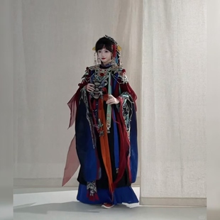 原创汉服女【傩戏】云间山泽明制戏曲风非遗民族风汉元素刺绣套装