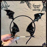 Halloween headwear party photo shoot cosplay little devil bat wing headband Girl funny atmosphere side hairpin thumbnail 5