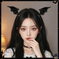 Halloween headwear party photo shoot cosplay little devil bat wing headband Girl funny atmosphere side hairpin thumbnail 6