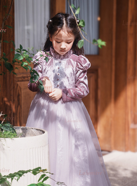 La Lumière鹿谧原创乐佩公主裙女孩早春粉紫色连衣裙生日礼服