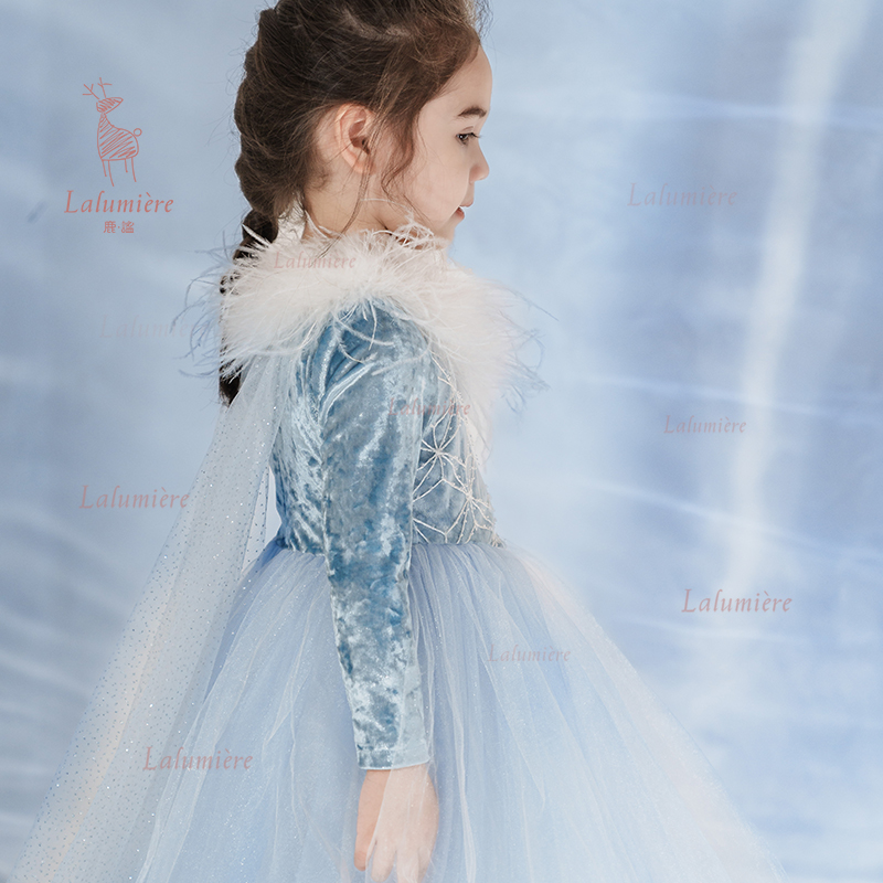 鹿谧高端原创生日舞台艾莎公主裙