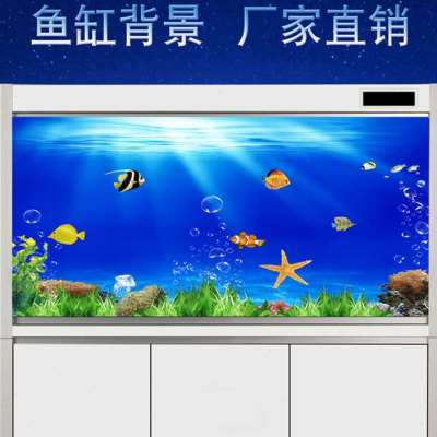 鱼缸背景贴纸定制海洋世界海底高清画水族箱壁纸防水免胶自粘外贴