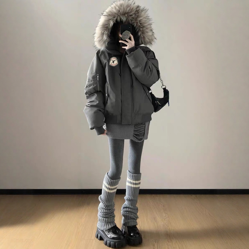 大毛领美式复古派克服202