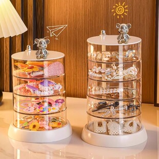 发饰发夹收纳盒旋转女儿童发卡头饰品盒子发圈公主头绳皮筋首饰盒